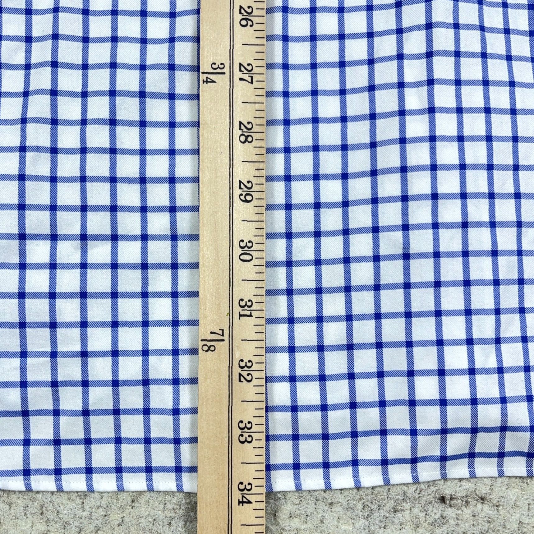 Charles Tyrwhitt Charles Tyrwhitt Shirt Men 3XL Blue White Check Button-Up Dress Casual Business Knit Modern Preppy Classic Mens Textured Cotton Shirt Size 48R - 7 Thumbnail