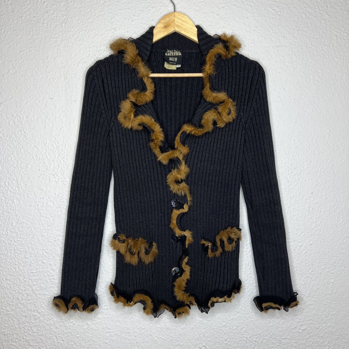 Jean Paul Gaultier Jean Paul Gaultier JPG Rabbit Fur Cardigan Knitwear Black Size M / US 6-8 / IT 42-44 - 1 Thumbnail