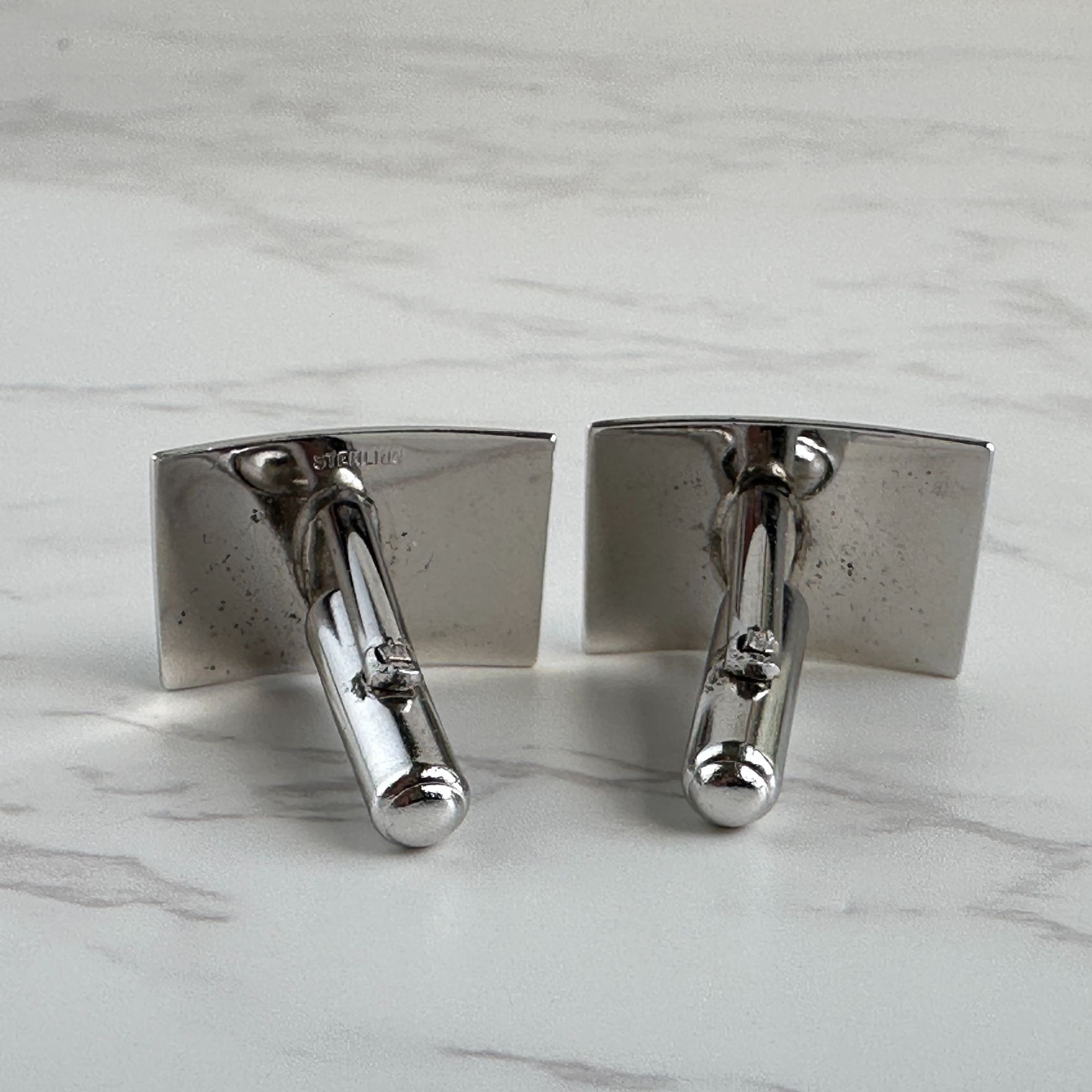 Vintage Vintage Sterling Silver Cufflinks – Engravable Size ONE SIZE - 6 Thumbnail