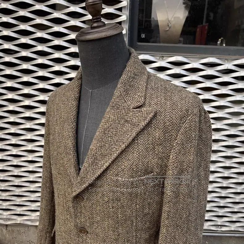 RRL Ralph Lauren RRL Ralph Lauren American-made wool herringbone pattern bl Size 44S - 2 Thumbnail