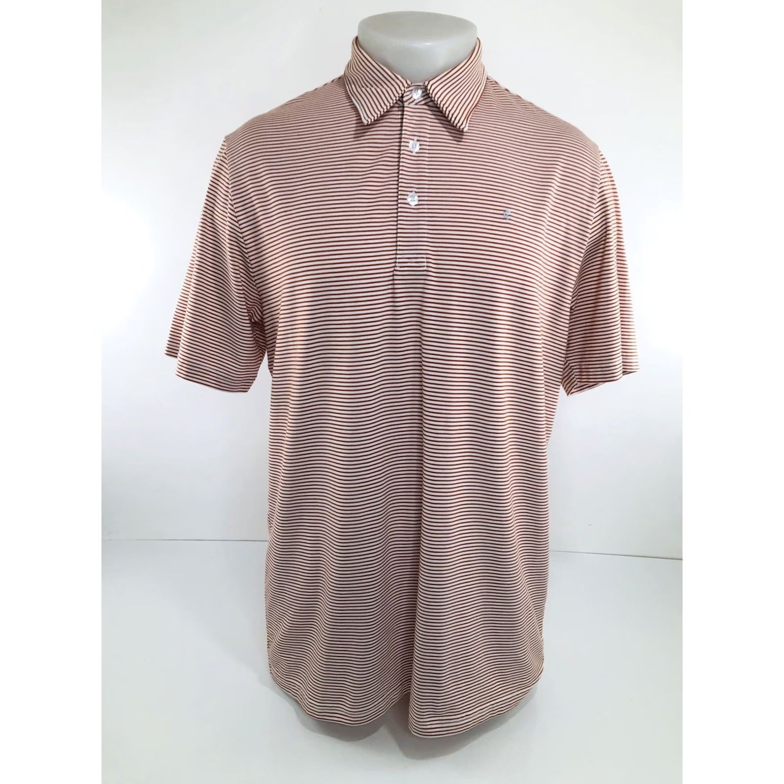 Vintage Criquet Polo Shirt Embroidered Mens L Striped Short Sleeve Orange White Horizontal Stripe Vintage? Size US L / EU 52-54 / 3 - 2 Thumbnail