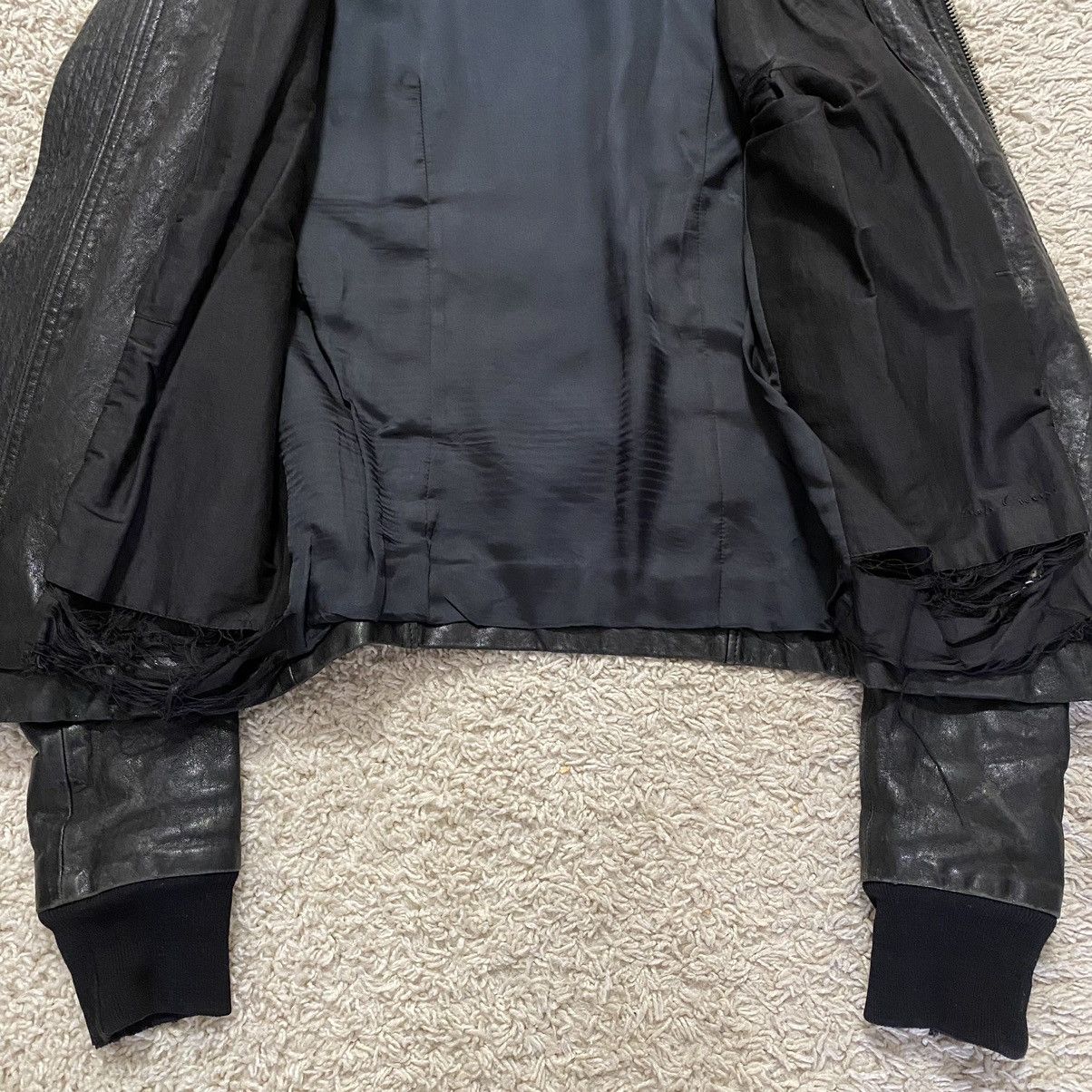 Rick Owens Rick Owens FW09 “Crust” High Neck Intarsia Jacket | Grailed