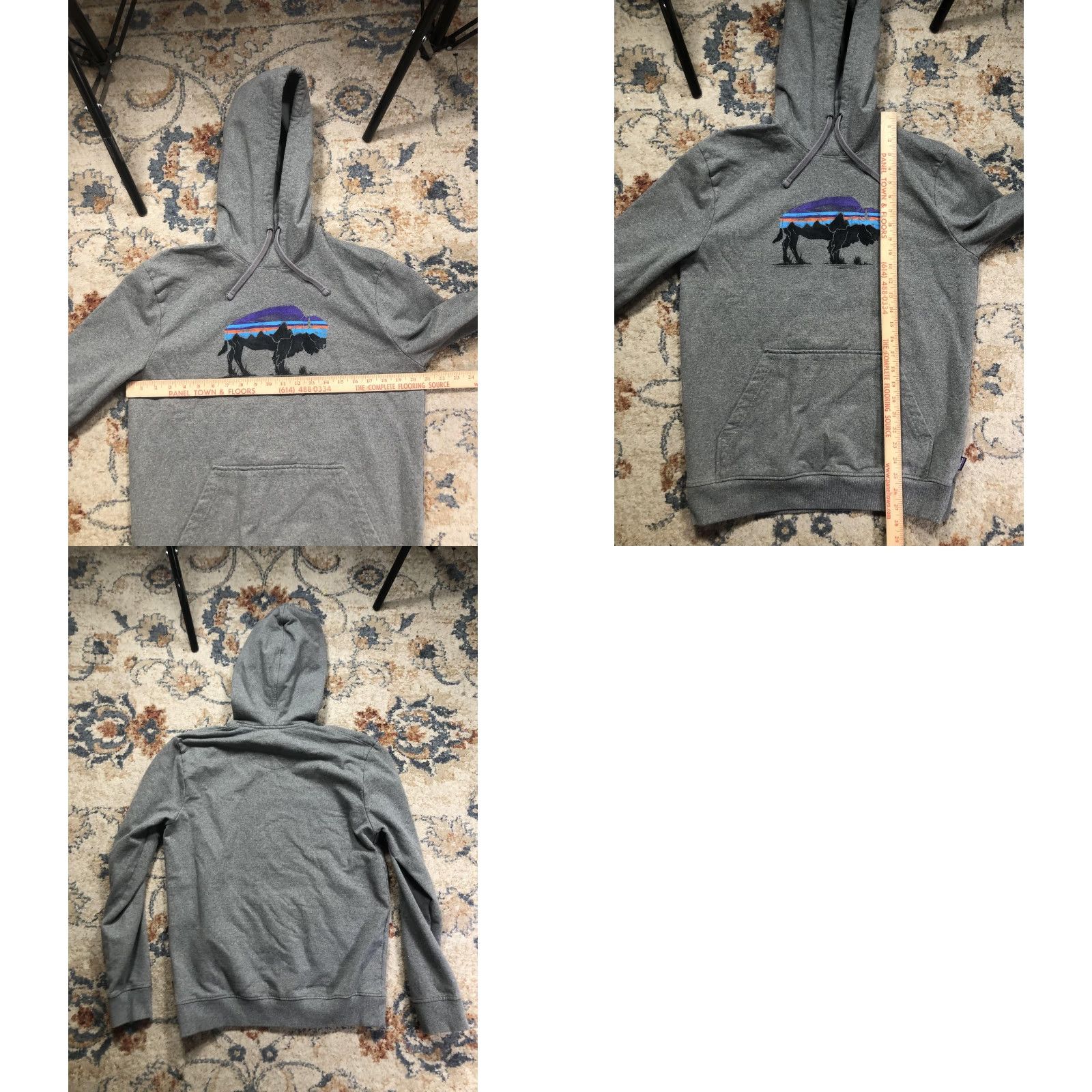 Patagonia Patagonia Hoodie Mens Medium Graphic Print Bison Logo Fleece Uprisal Pullover Gray Size US M / EU 48-50 / 2 - 8 Thumbnail