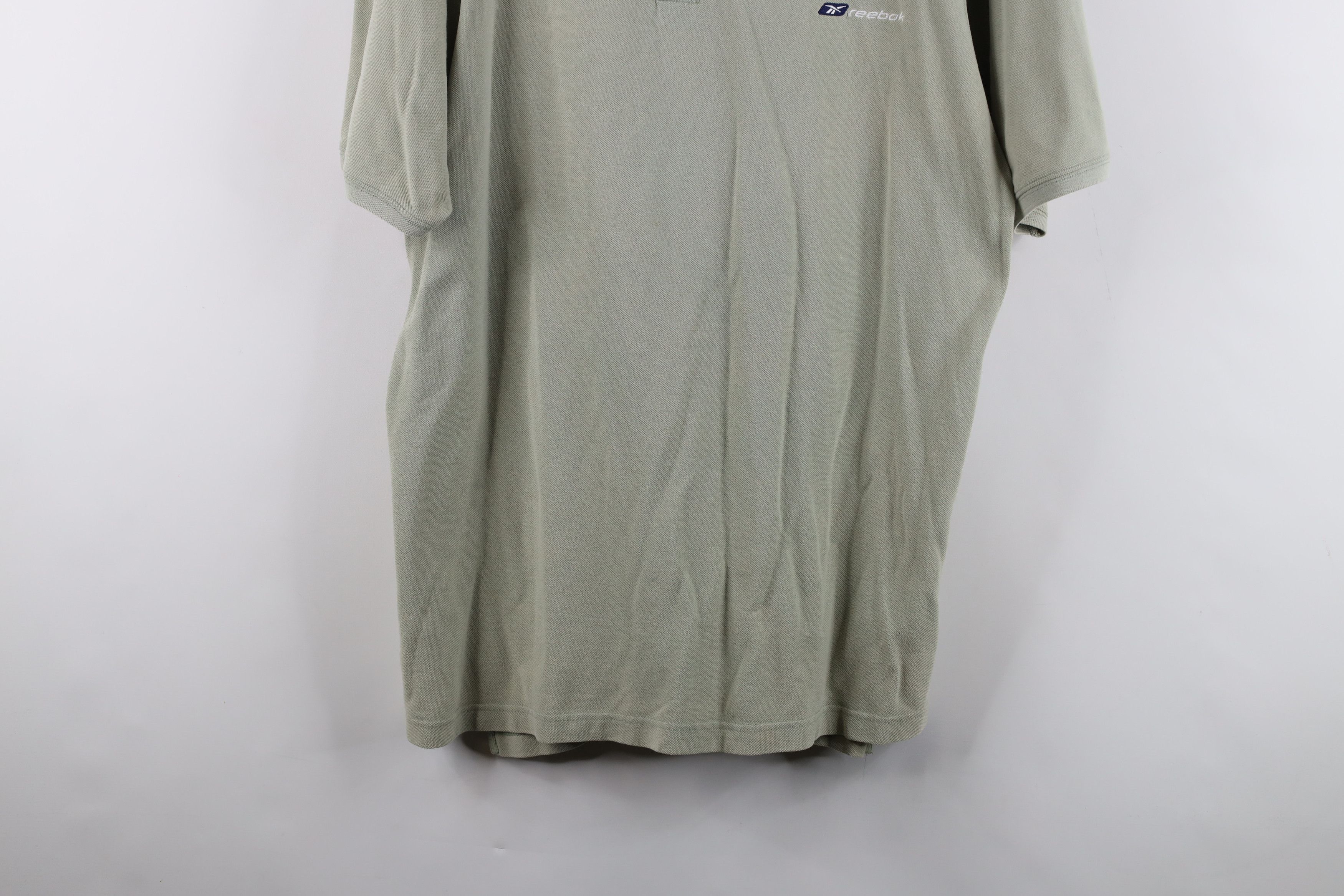 Reebok × Vintage Vintage 90s Reebok Spell Out Collared Polo Shirt Green Size US L / EU 52-54 / 3 - 3 Thumbnail