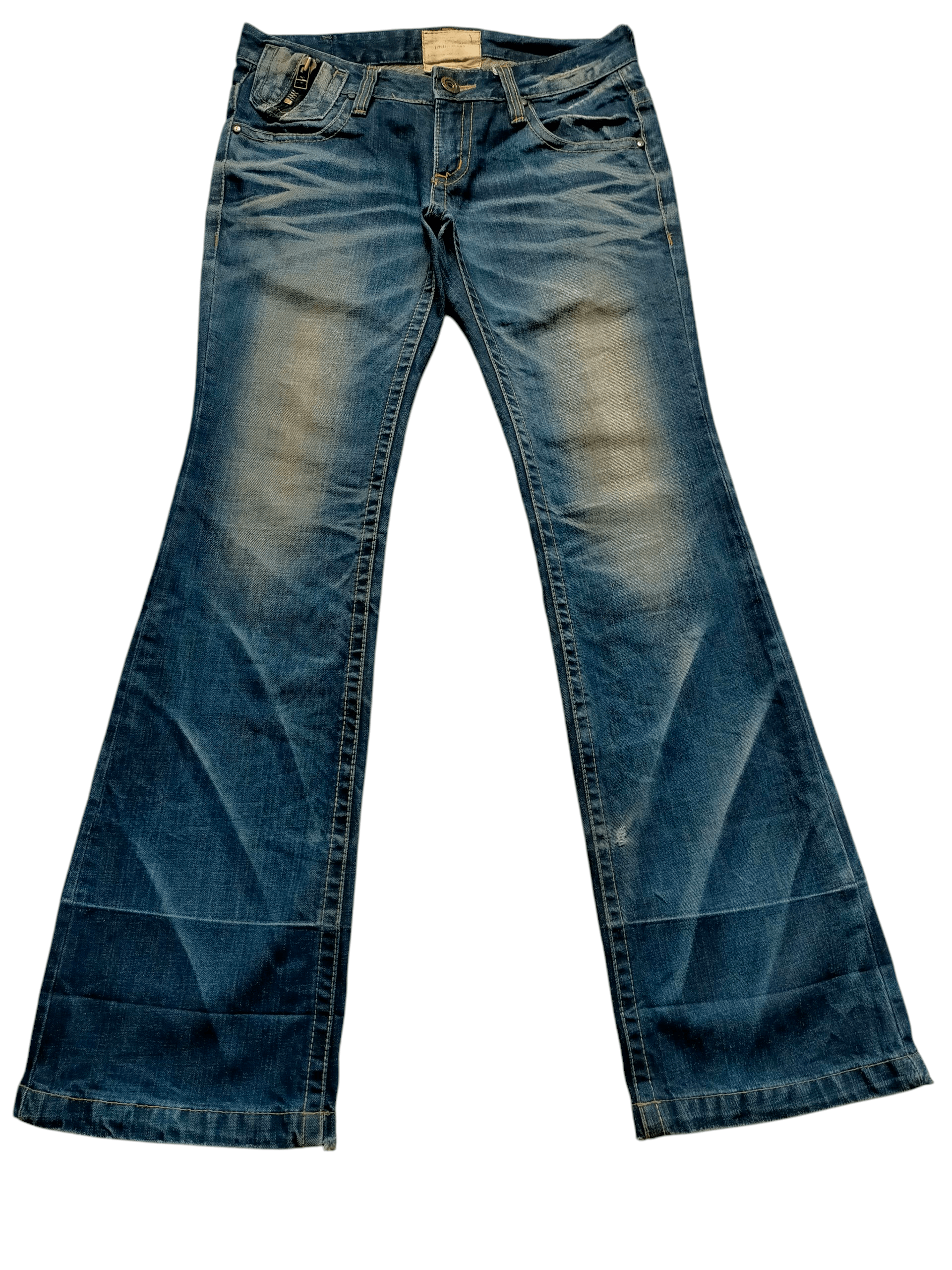 If Six Was Nine Flare Jeans Lolita Embroidered Multizipped Boot cut Denim Size US 33 - 2 Thumbnail