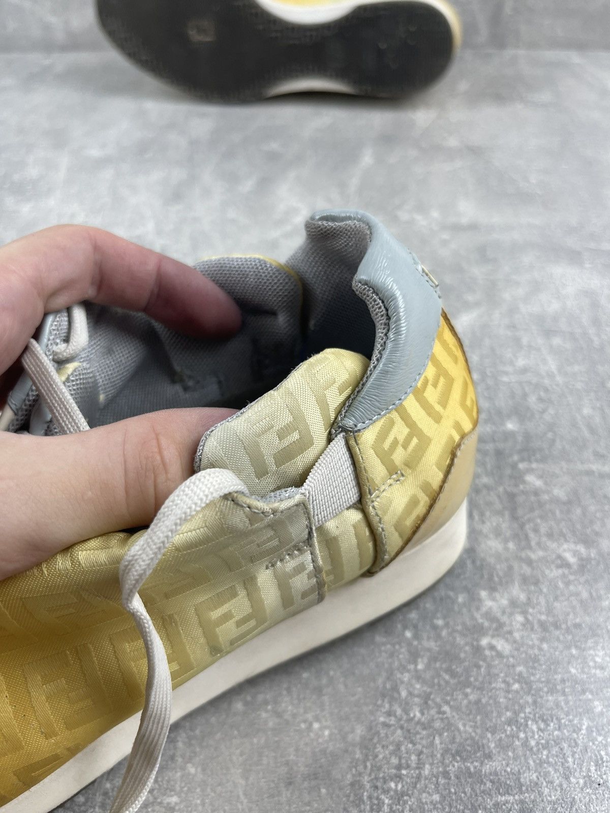 Fendi × Vintage Fendi Archives Vintage 90s Leather Monogrammed Sneakers Size US 7.5 / IT 37.5 - 8 Thumbnail
