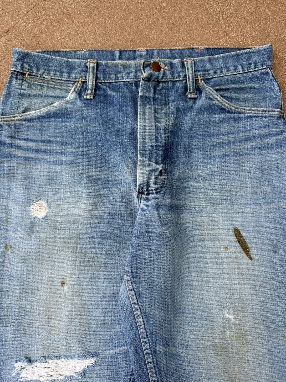 Wrangler Vintage 70’s Wrangler Flare Bootcut Distressed Jeans 32x30 Size US 32 / EU 48 - 4 Thumbnail