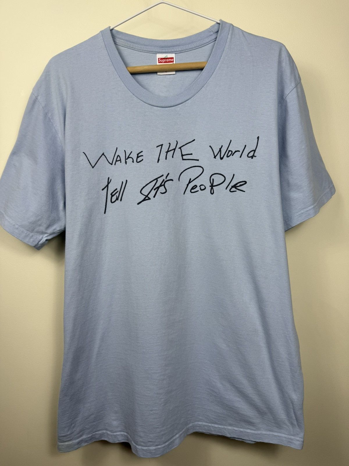 Supreme Supreme “Wake The World” Tee Light Blue — Size L Made in USA Size US L / EU 52-54 / 3 - 1 Thumbnail