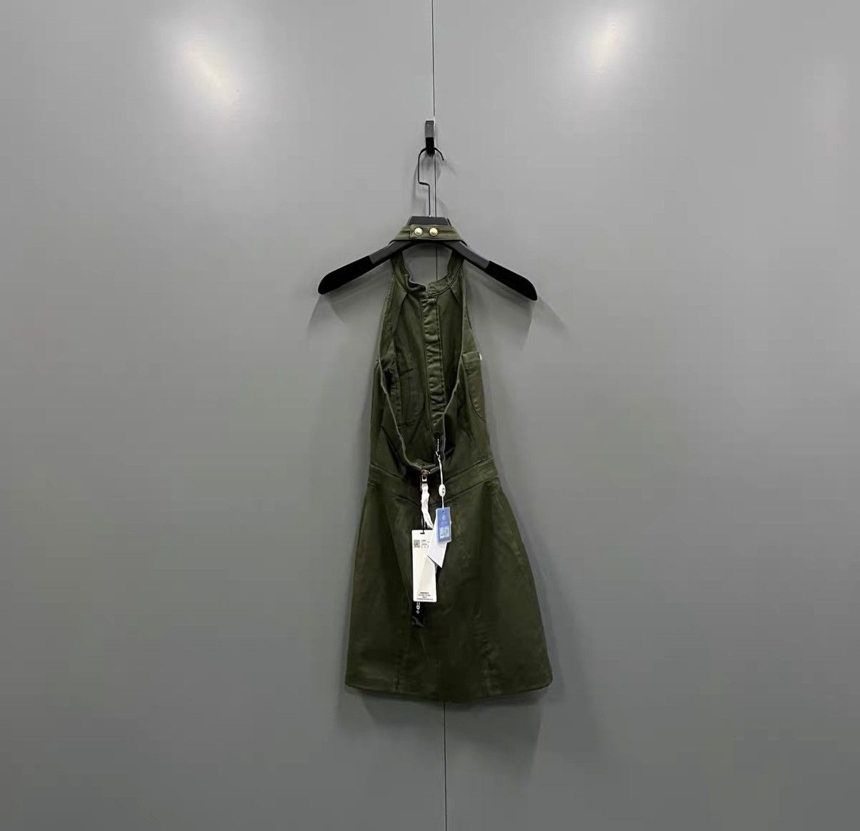 Balmain BALMAIN army green denim dress J41 Size XXS / US 00 / IT 34 - 2 Thumbnail