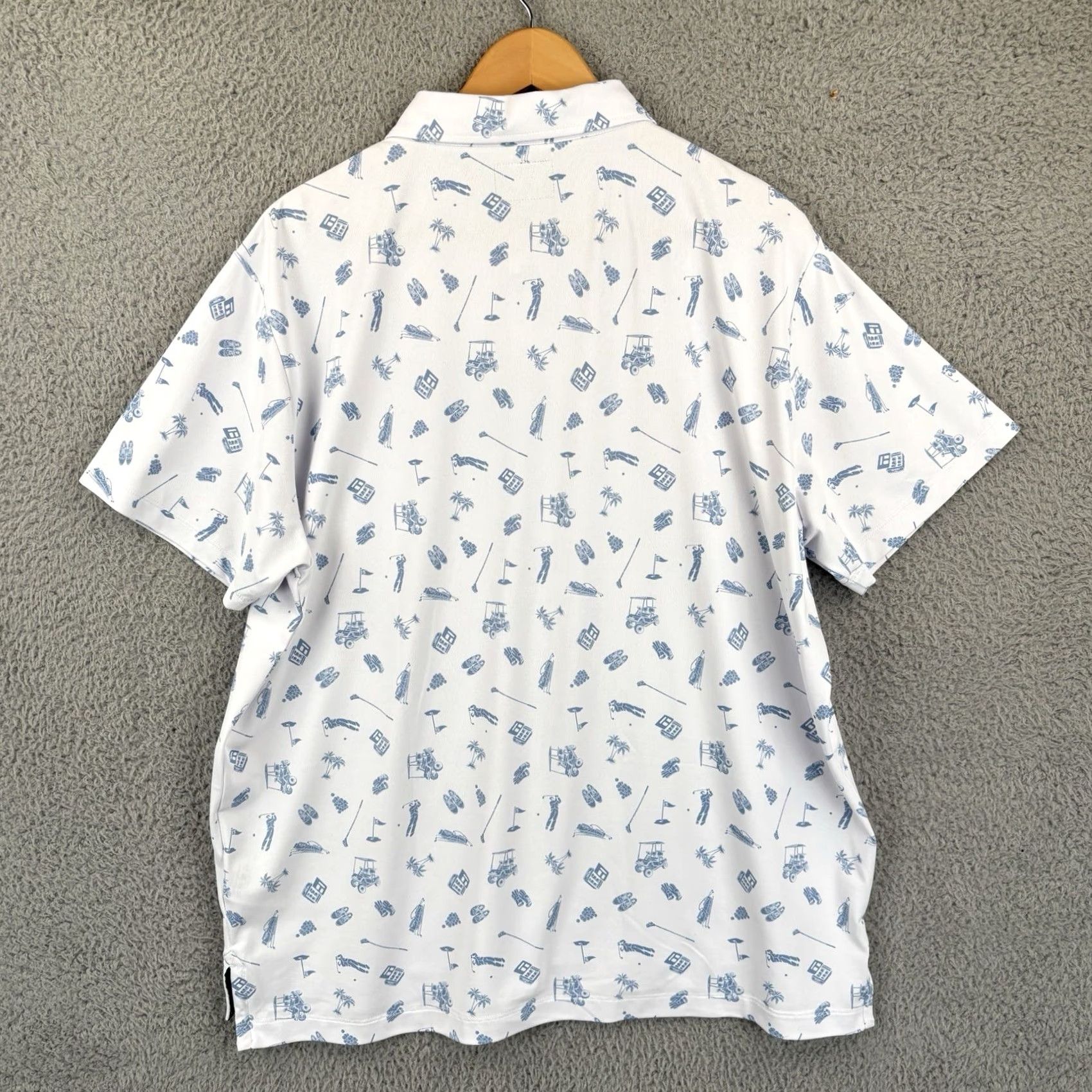 Footjoy FootJoy Polo Shirt Mens XL White All Over Print Golf Casual Shirt Size US XL / EU 56 / 4 - 6 Thumbnail