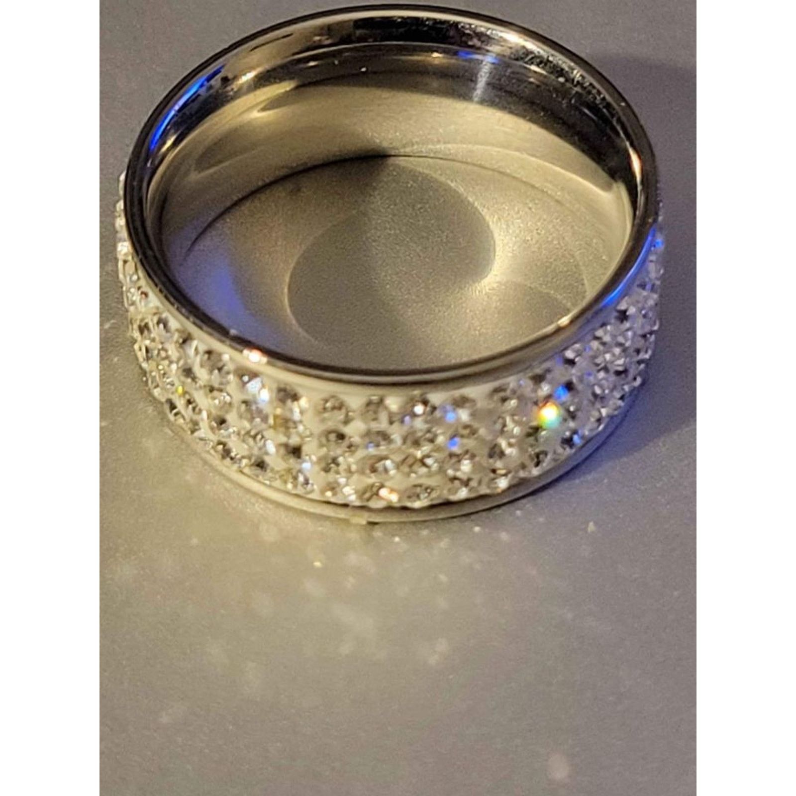 Other Sparking Stainless Steel Pave Rhinestone Silver Ring Size 6 Size ONE SIZE - 3 Thumbnail