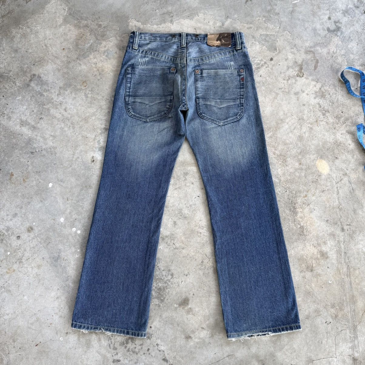Japanese Brand W32x30 Vintage Snap Red Flare Faded Denim Jean Pants Size US 33 - 9 Thumbnail