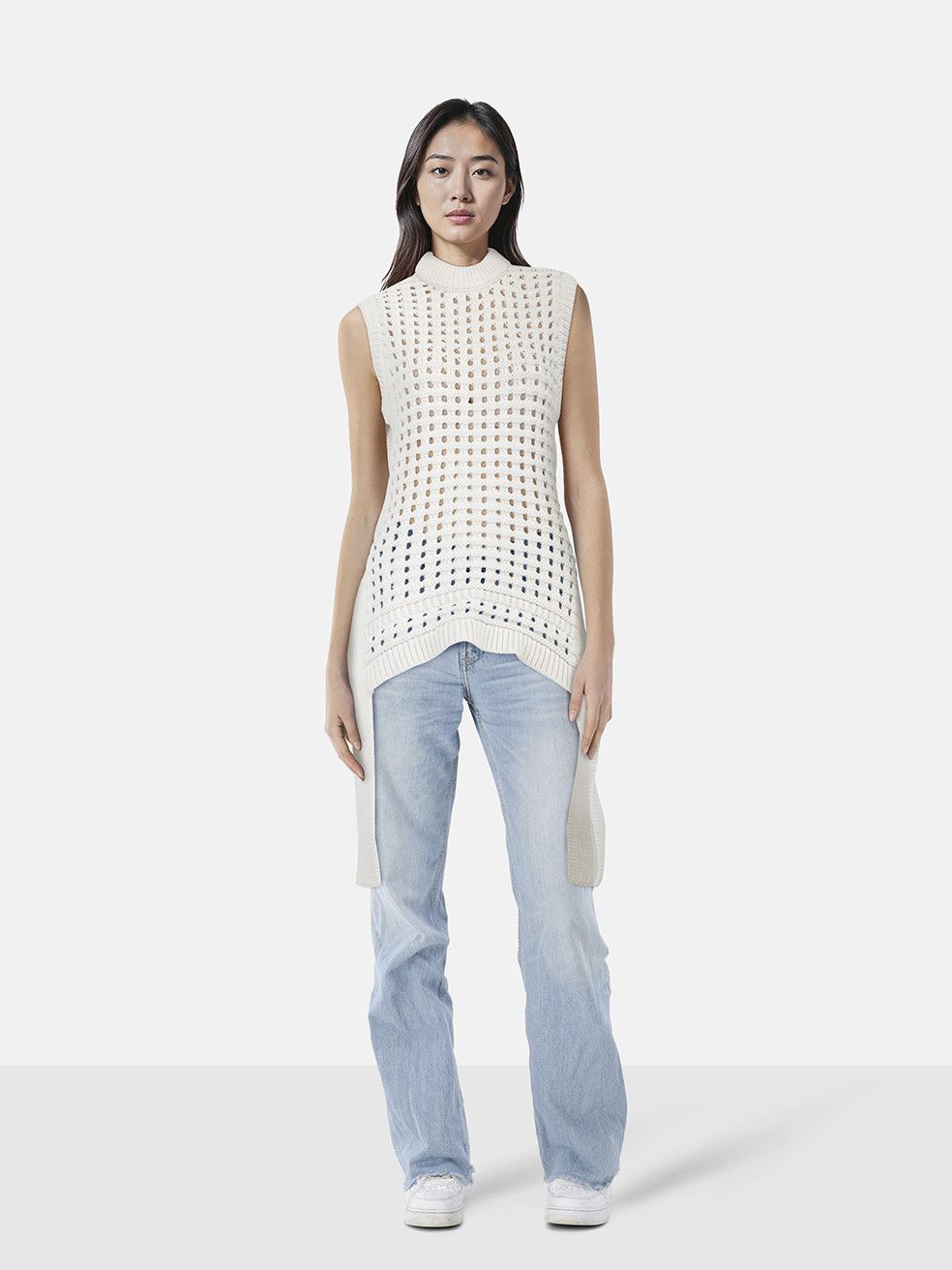 Tibi Ecru Open Knit Vest Size S / US 4 / IT 40 - 1 Thumbnail