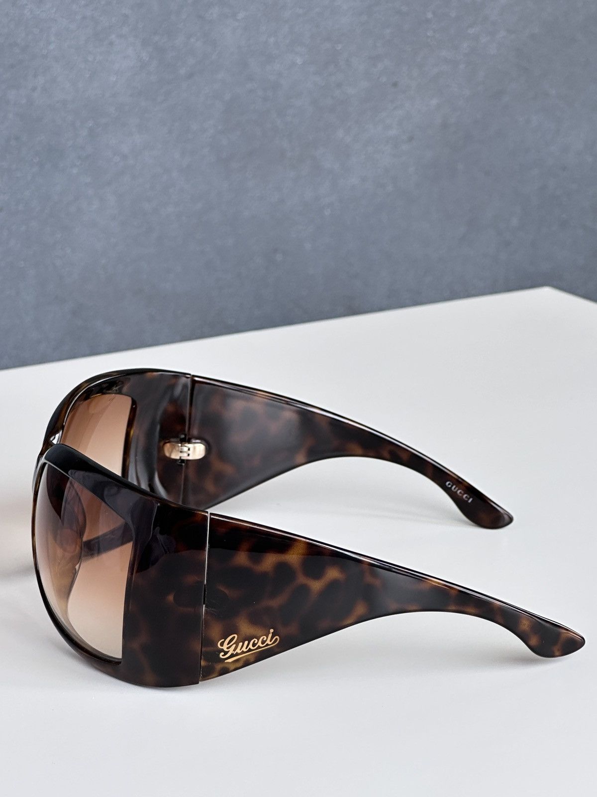 Gucci GUCCI Shield Mask Oversized Sunglasses Leopard GG 2961/S Y2K Size ONE SIZE - 2 Thumbnail