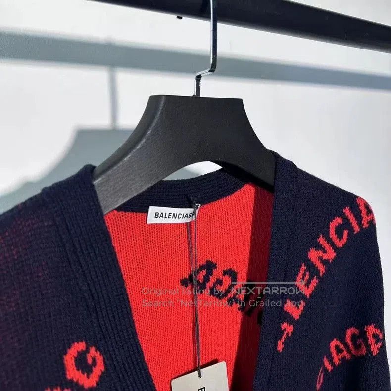 Balenciaga Balenciaga Blue Red Cardigan Size S. Size US S / EU 44-46 / 1 - 3 Thumbnail
