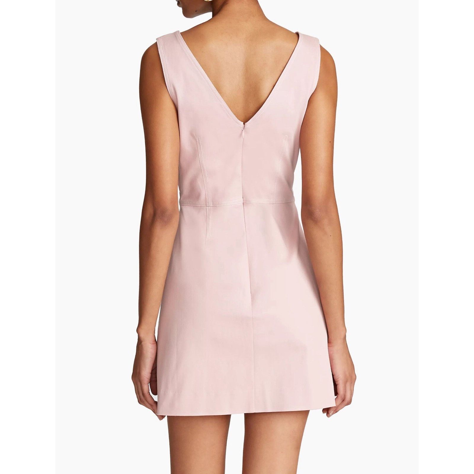 Halston NWT $445 (12) Halston A-line Minidress Twist Front Baby Pink Size XL / US 12-14 / IT 48-50 - 3 Thumbnail