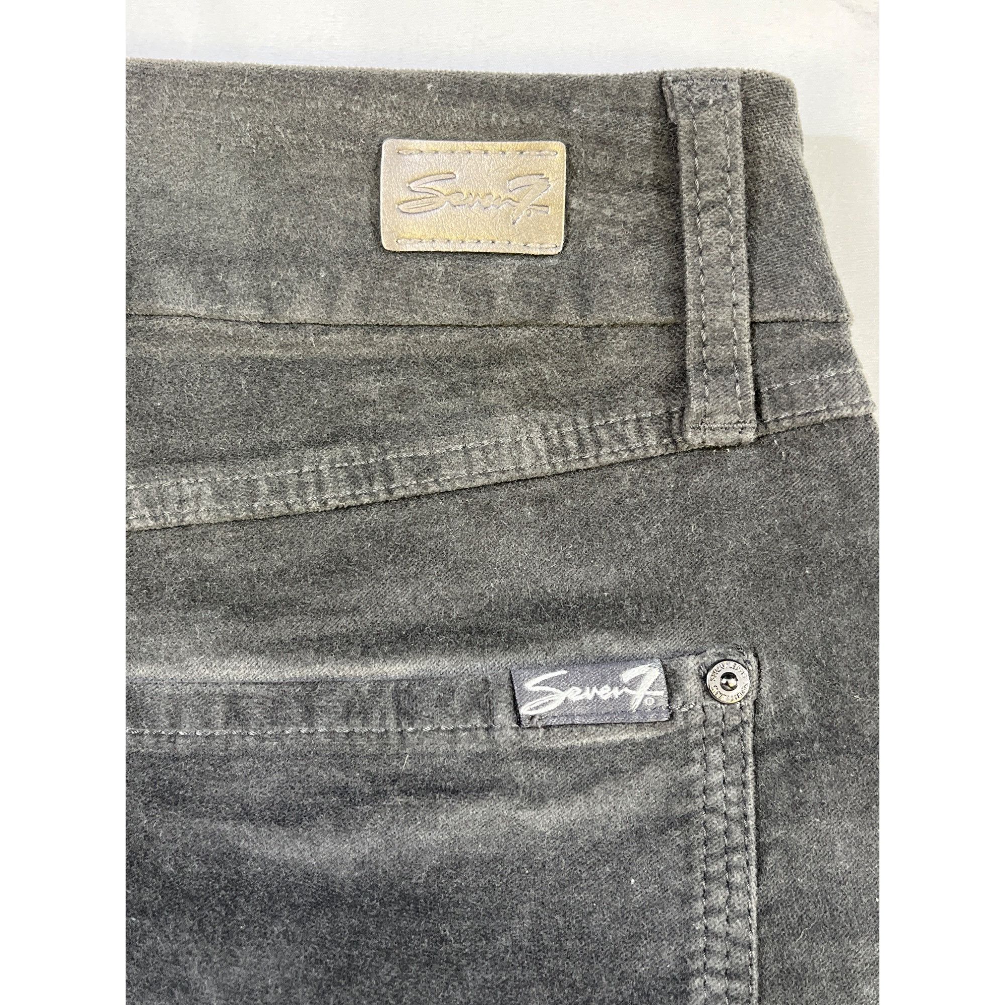 Seven 7 Seven 7 Women's Grey High Rise Velvet Pants/Skinny Size 8 SK Size 30" / US 8 / IT 44 - 5 Thumbnail