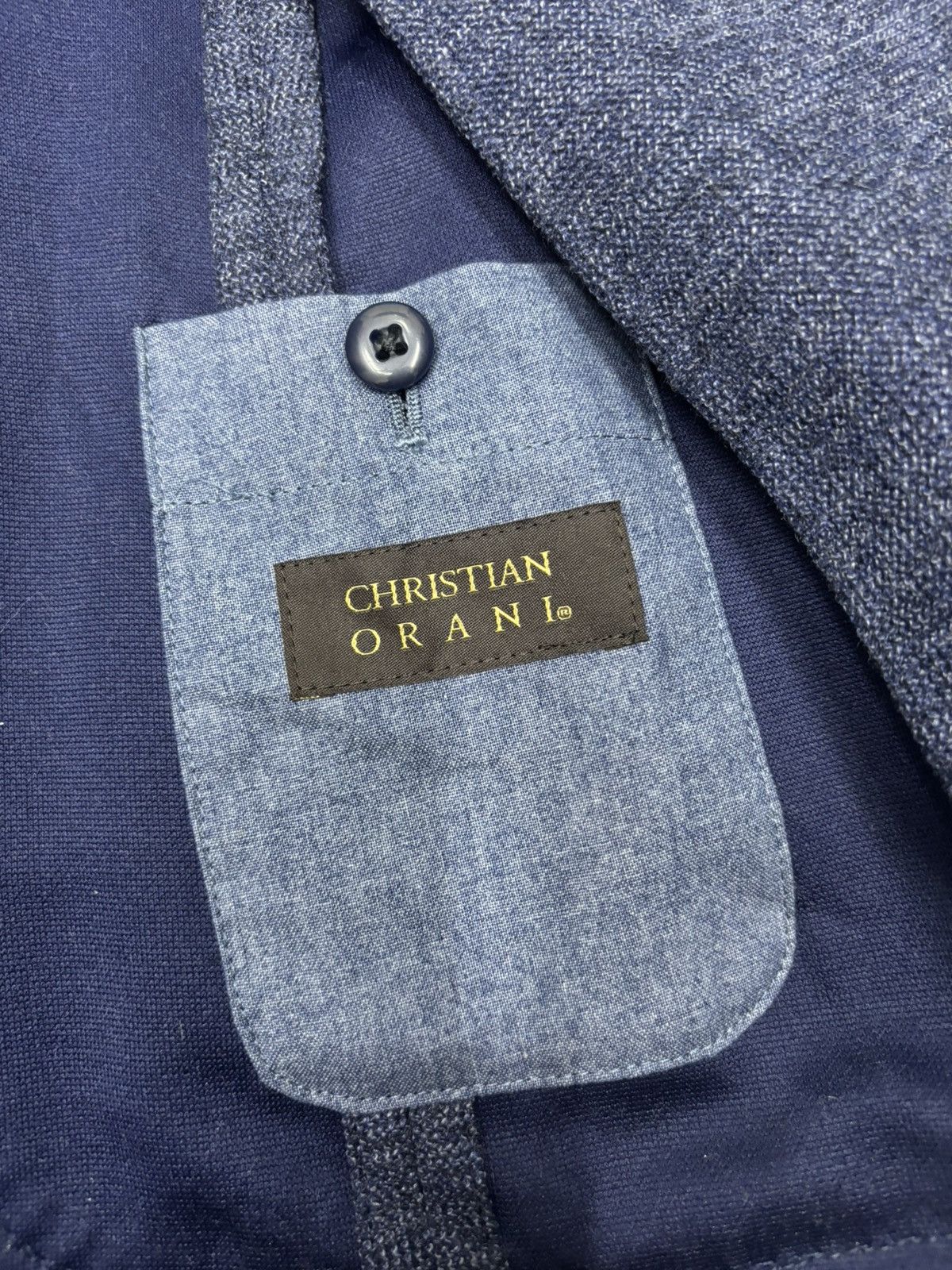 Issey Miyake Vintage Christian Orani “Classic Navy Textured Blazer” Size US M / EU 48-50 / 2 - 14 Thumbnail