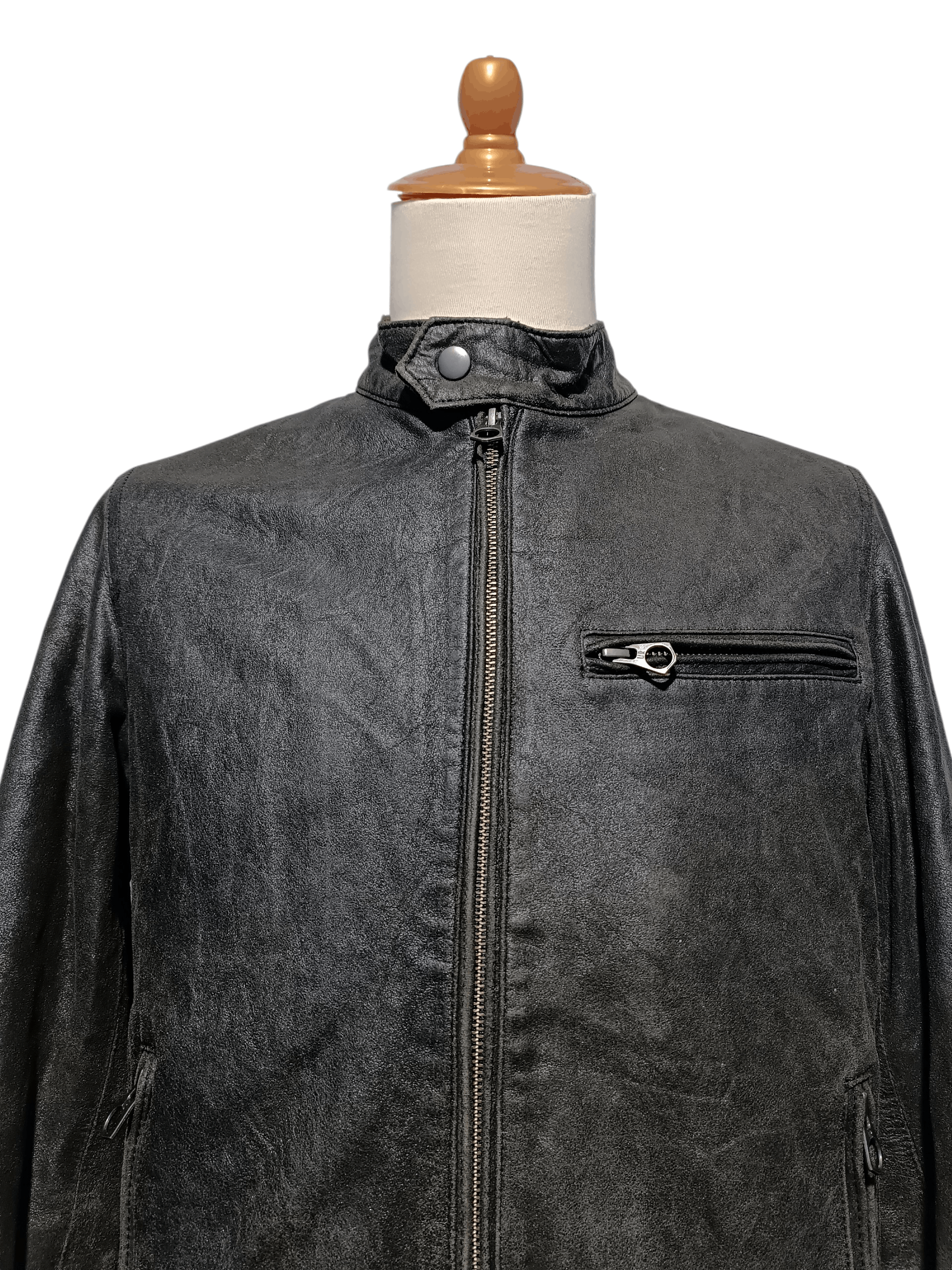 Japanese Brand Vintage Distressed Black Leather Jacket Biker Style Size US L / EU 52-54 / 3 - 3 Thumbnail