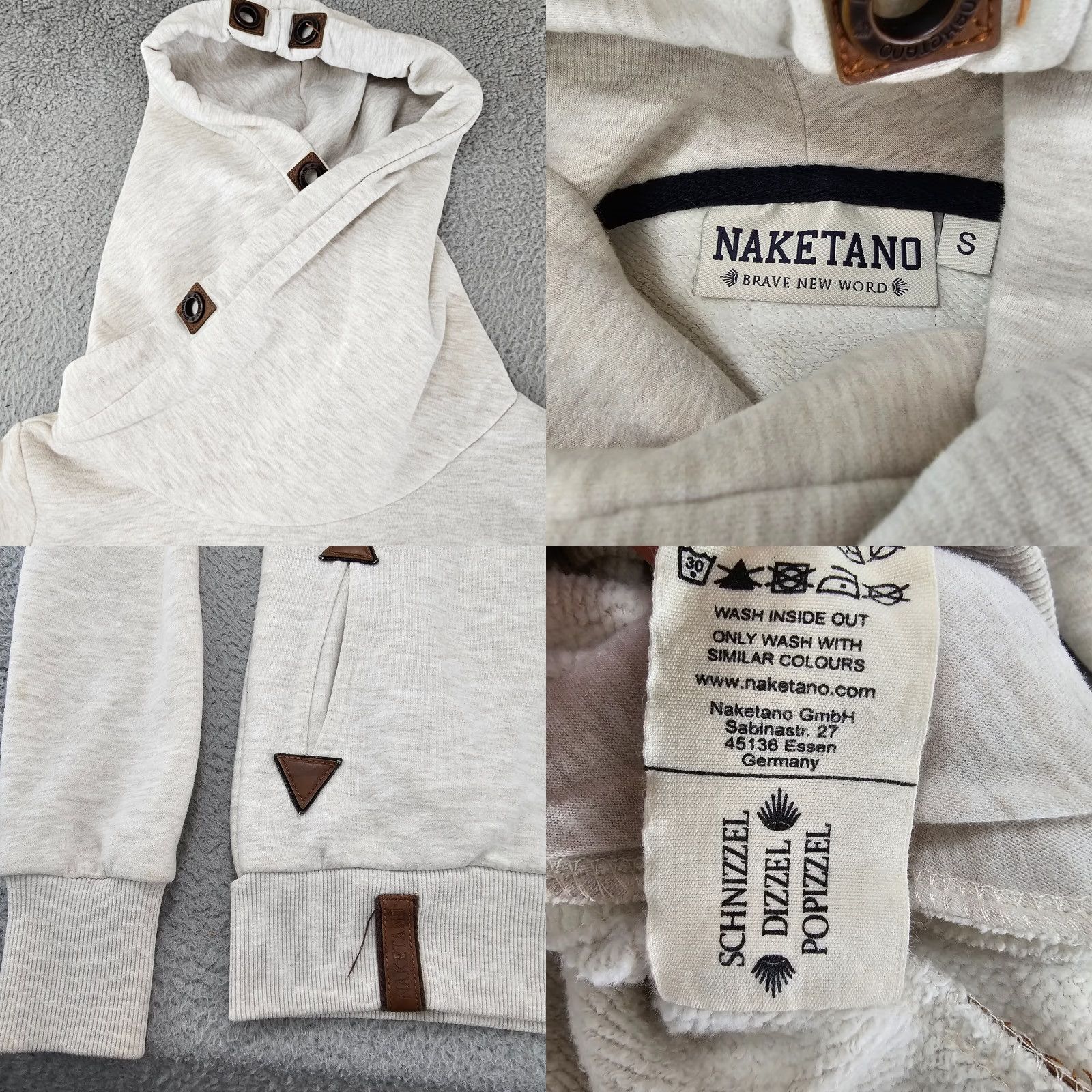 Vintage Naketano Hoodie Womens Small Heather Oatmeal Cowl Neck Pullover Sweater Knit Fleece Pullover Shirt Size S / US 4 / IT 40 - 8 Thumbnail