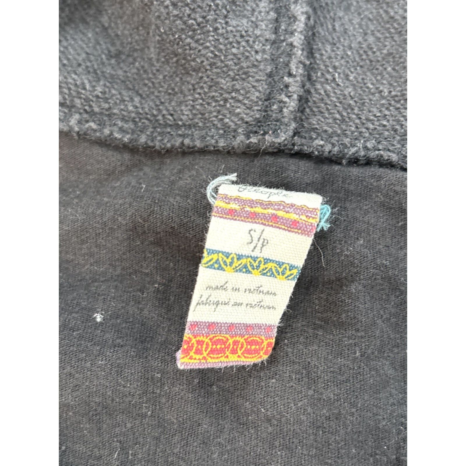 Free People VINTAGE Free People Hoodie Womens Small Black Boho Patchwork Y2K Bohemian Pullover Womens Size S / US 4 / IT 40 - 4 Thumbnail
