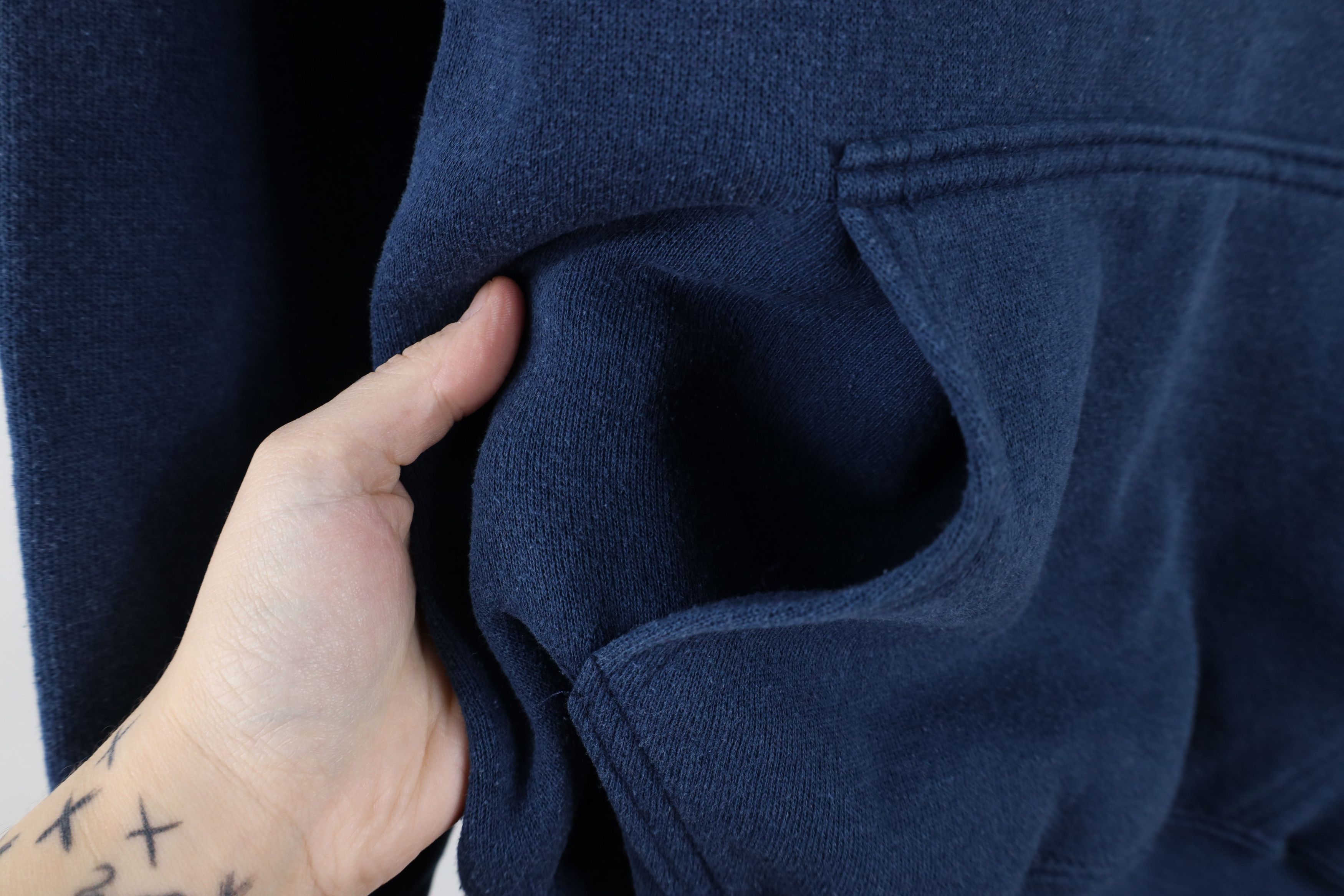 Vintage Vintage 80s 90s Streetwear Blank Hoodie Sweatshirt Blue USA Size US S / EU 44-46 / 1 - 6 Thumbnail