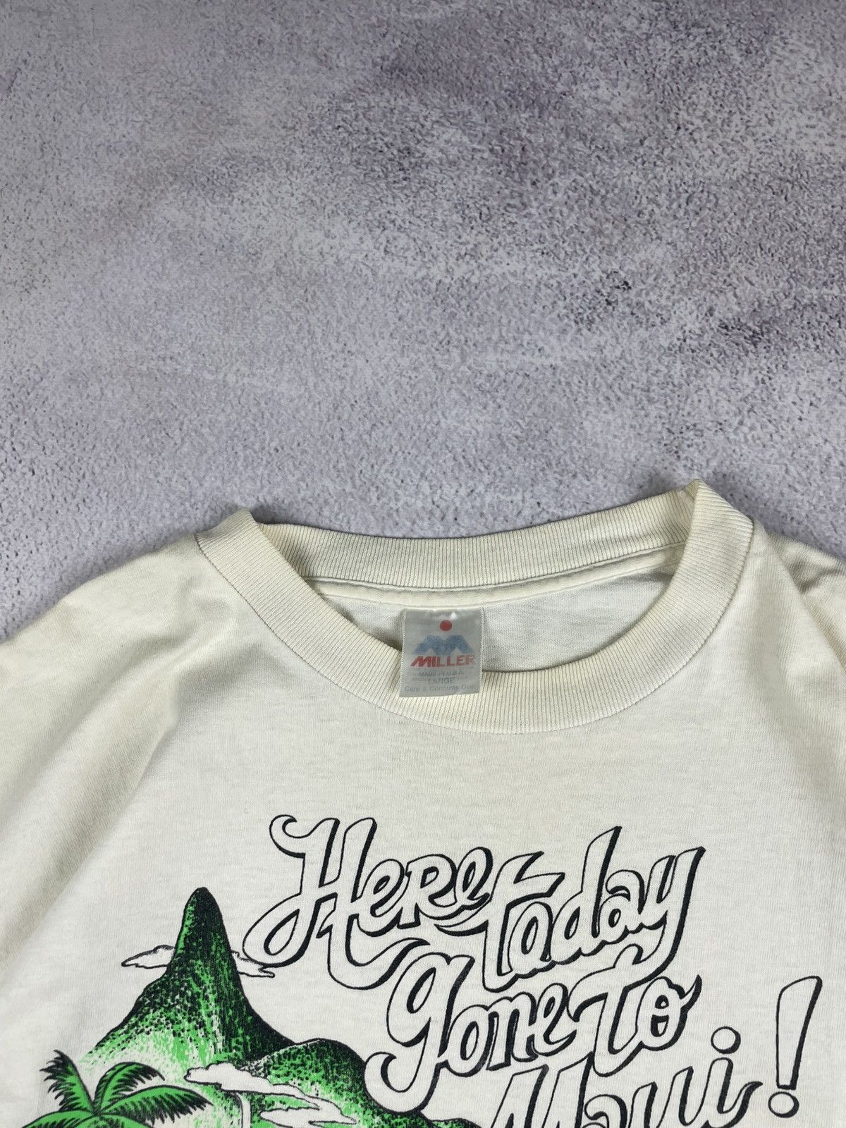 Vintage Vintage 70 80s Here Today Gone To Maui Hawaii T-shirts sz L Size US L / EU 52-54 / 3 - 6 Thumbnail