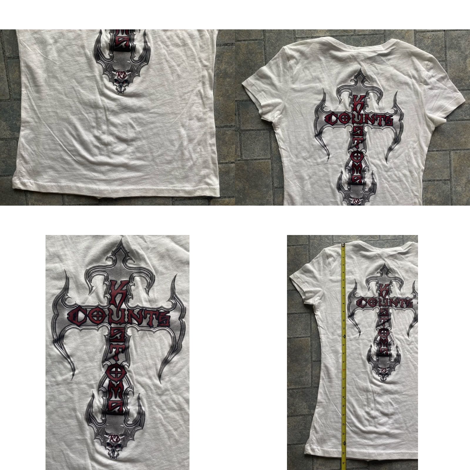 Vintage VINTAGE NWT Counts Kustoms Women’s T Shirt White Large Las Vegas Cross Biker Shirt Womens L White Biker Las Vegas Counts Kustoms Size L / US 10 / IT 46 - 8 Thumbnail