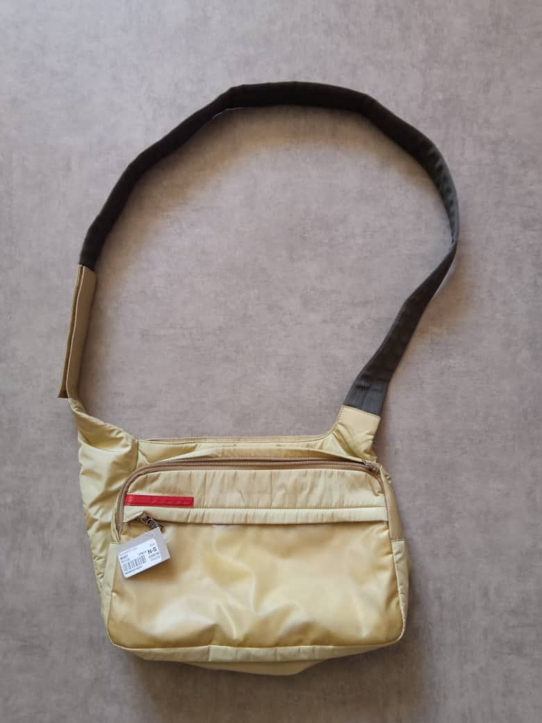 Vintage 1999 Prada Sport Transparent Crossbody Bag in Beige, Men's
