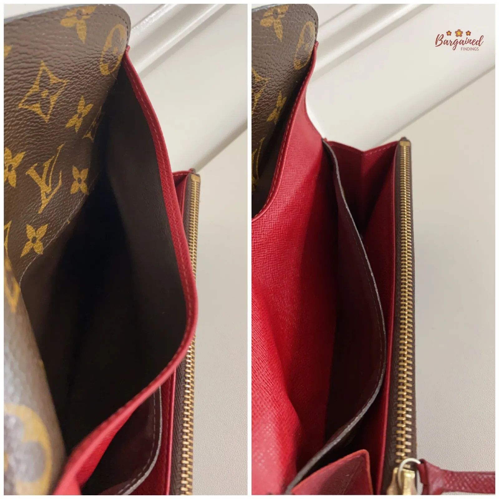 Louis Vuitton Louis Vuitton Monogram Canvas Leather Red Emilie Long Wallet Size ONE SIZE - 9 Thumbnail