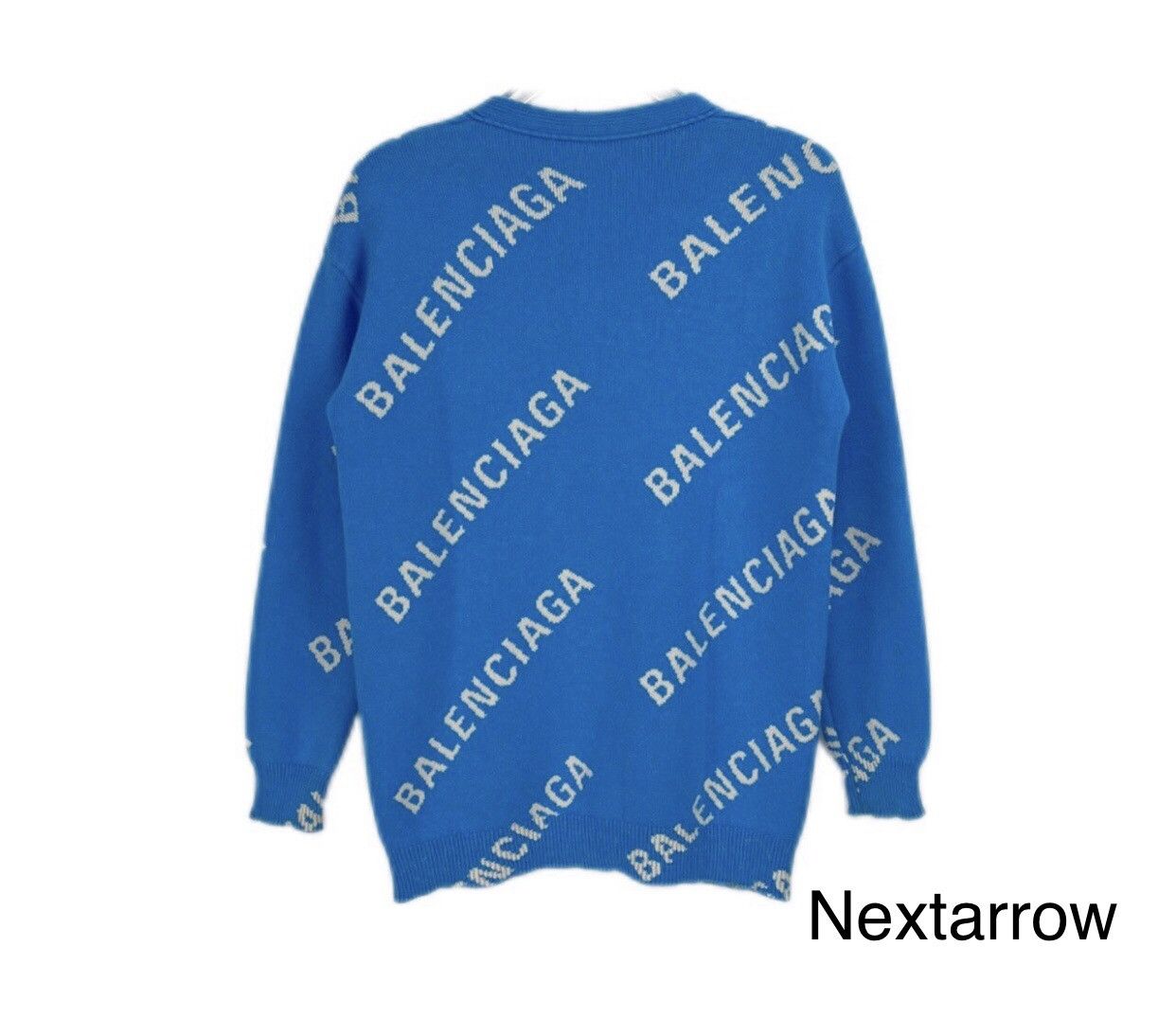Balenciaga Balenciaga sky blue full classic logo knitted cardigan shirt Size US XS / EU 42 / 0 - 2 Thumbnail