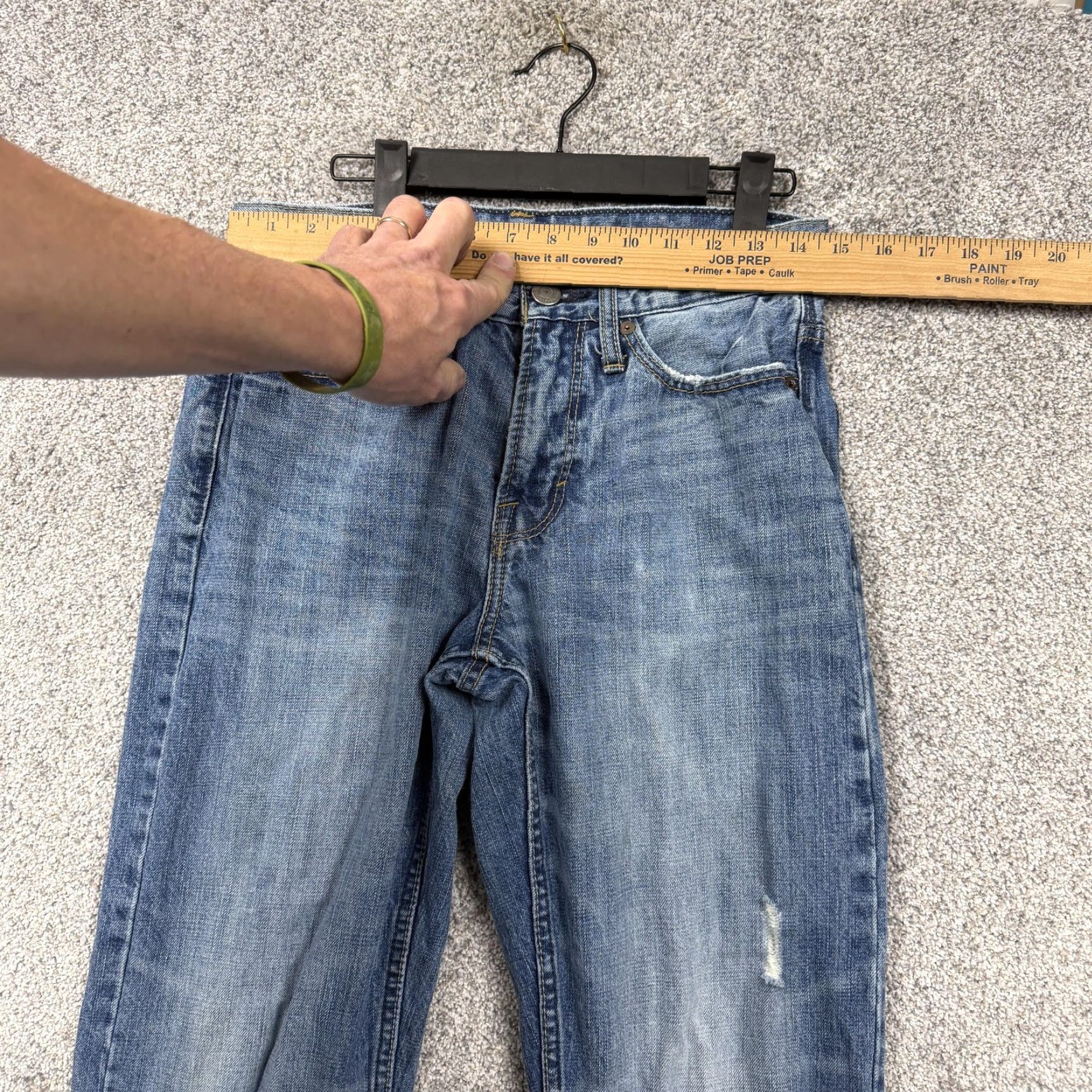 Vintage VINTAGE American Eagle Jeans Mens 29x27 Straight Blue Denim Distressed 5-Pocket Zipper Fly Button Closure Mens Size US 29 - 2 Thumbnail