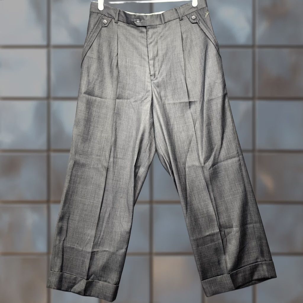 Vintage Steve Harvey Dress Pants Mens 34x28 Grey Pleated Front Tagged 36x30 Size US 34 / EU 50 - 1 Thumbnail
