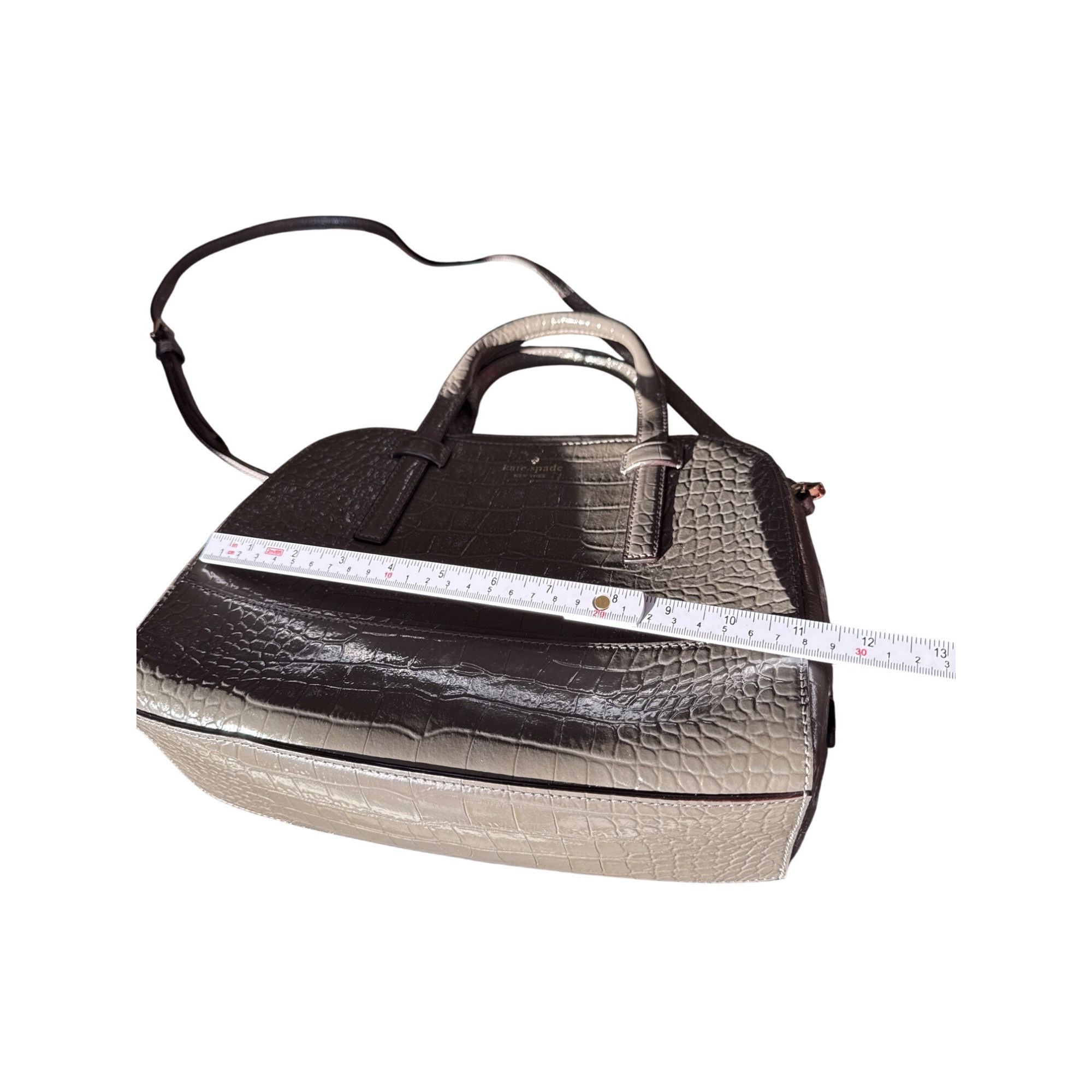 Kate Spade Kate Spade Felix Riverside Gray Croc-Embossed Leather Satche Size ONE SIZE - 9 Thumbnail