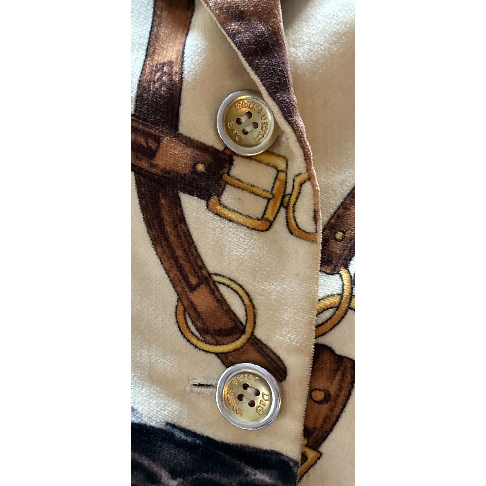 Dolce & Gabbana 1990’s Vtg Dolce & Gabbana Equestrian Blazer Horse Velvet / Size XS / US 0-2 / IT 36-38 - 12 Thumbnail
