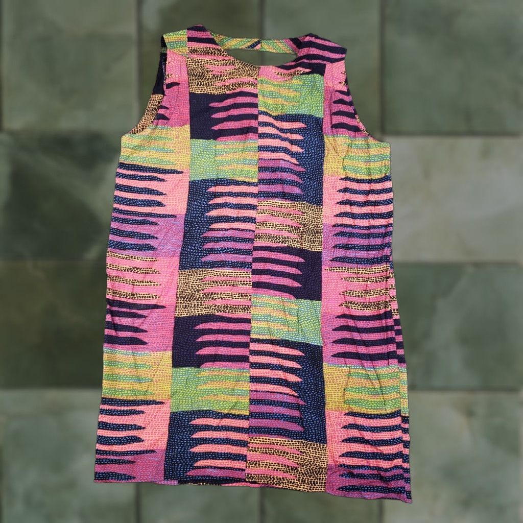 Mara Hoffman Mara Hoffman Dress Womens Small Pink Blue Connector Print Scoop Back Swing Size S / US 4 / IT 40 - 1 Thumbnail