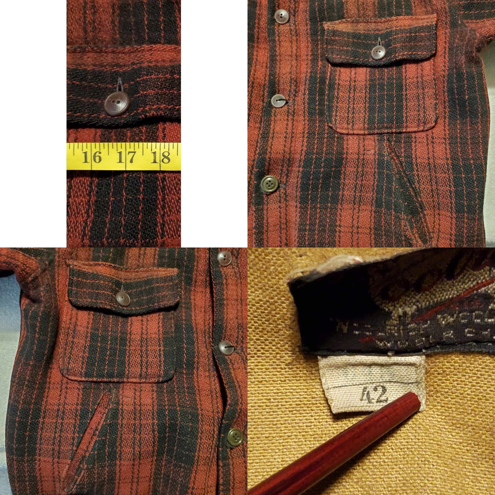 Vintage VINTAGE Woolrich Jacket Mens 42 Mackinaw 1940s Buffalo Plaid Wool Chore Coat Size US XS / EU 42 / 0 - 8 Thumbnail