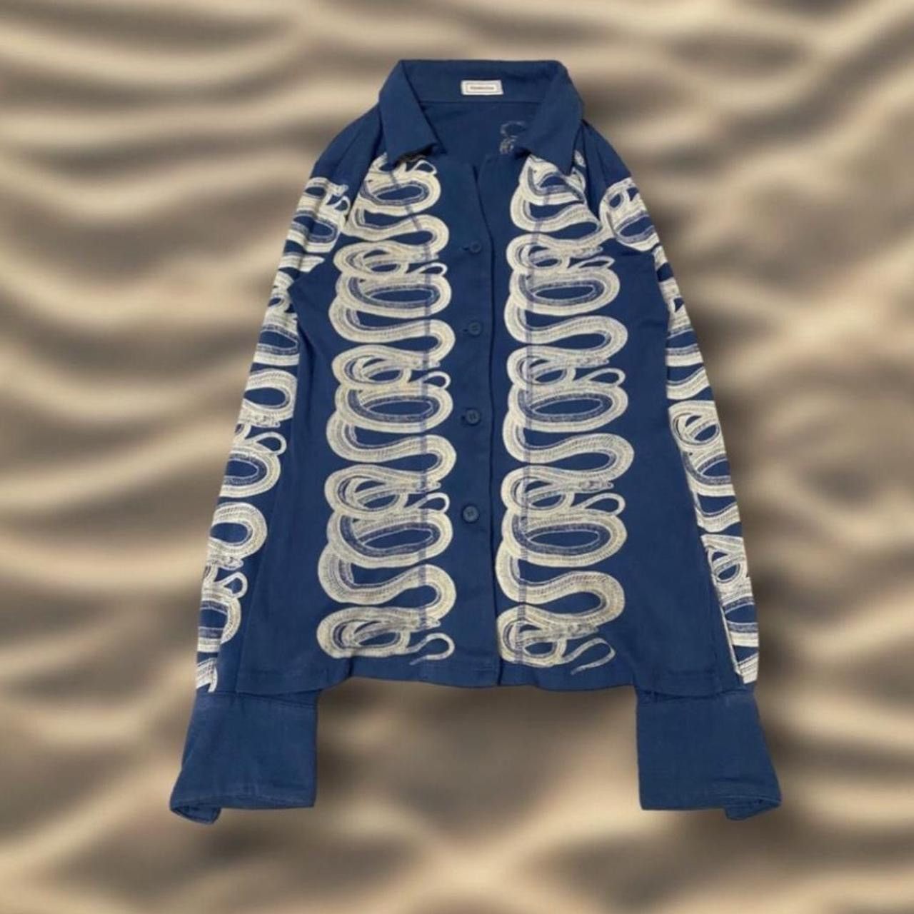 image of Hysteric Glamour Ss/1998 Snake Loop Button Down in Navy, Men's (Size Medium)