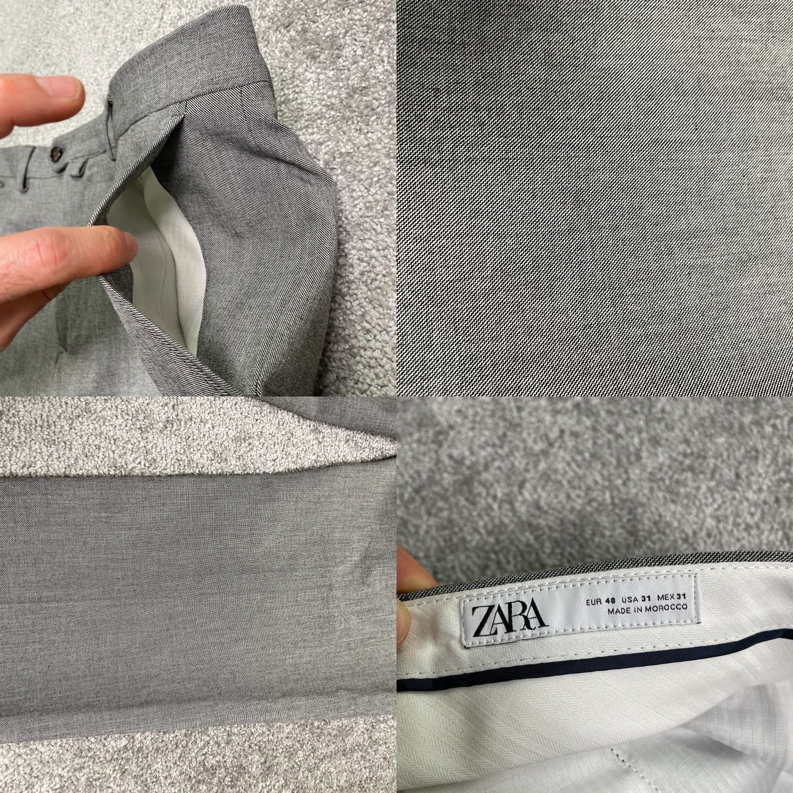 Zara Zara Dress Pants Mens 40 Gray Solid Straight Flat Front Business Workwear 34x31 Regular Mens Pants Gray Size US 40 / EU 56 - 8 Thumbnail