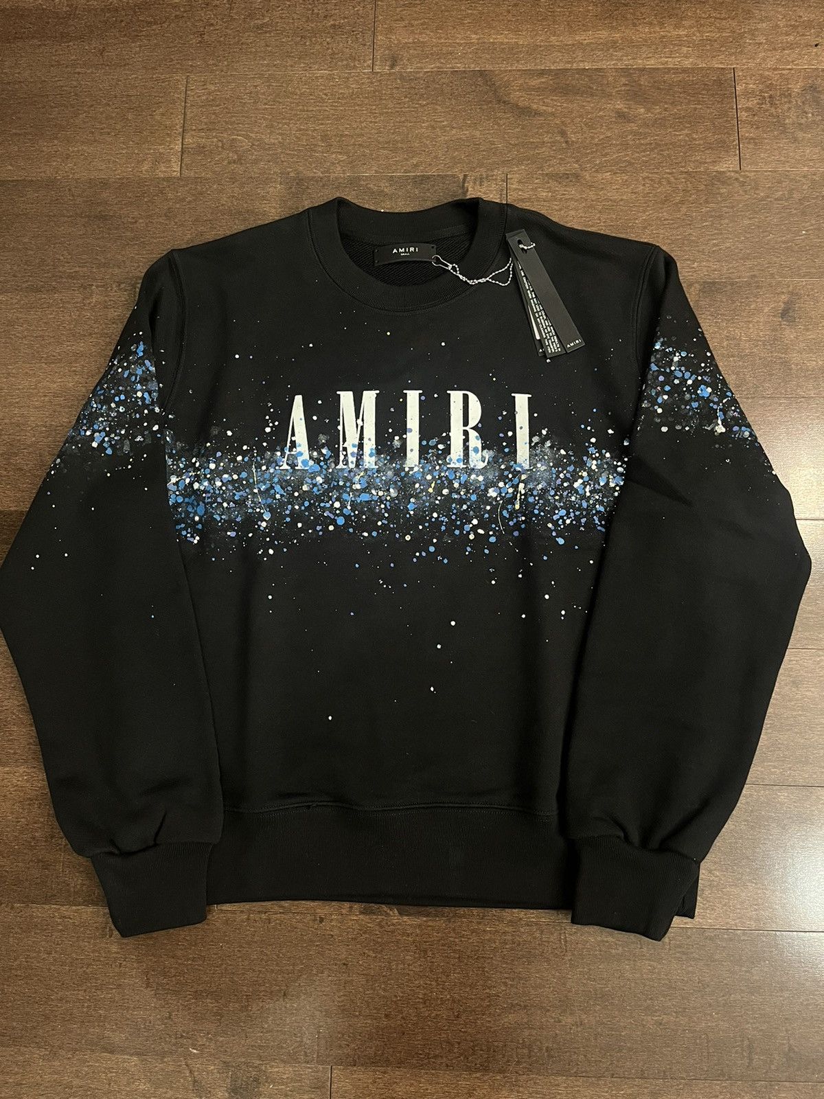 image of Amiri Crystal Painter Sweater in Black, Men's (Size Small)