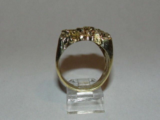 Designer 14 kt Gold Plated White Brass Nugget Metal Ring Size ONE SIZE - 4 Thumbnail