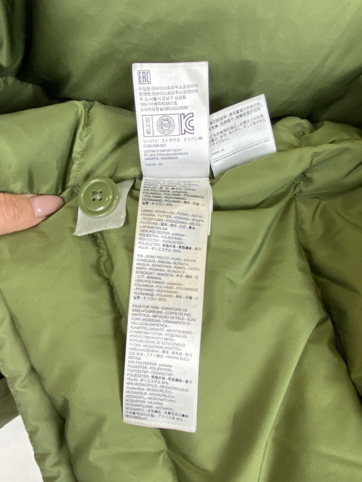 Levi's Levi’s Full Zip Parka Jacket Faux Fur Hood Size S Green Top Size S / US 4 / IT 40 - 14 Thumbnail