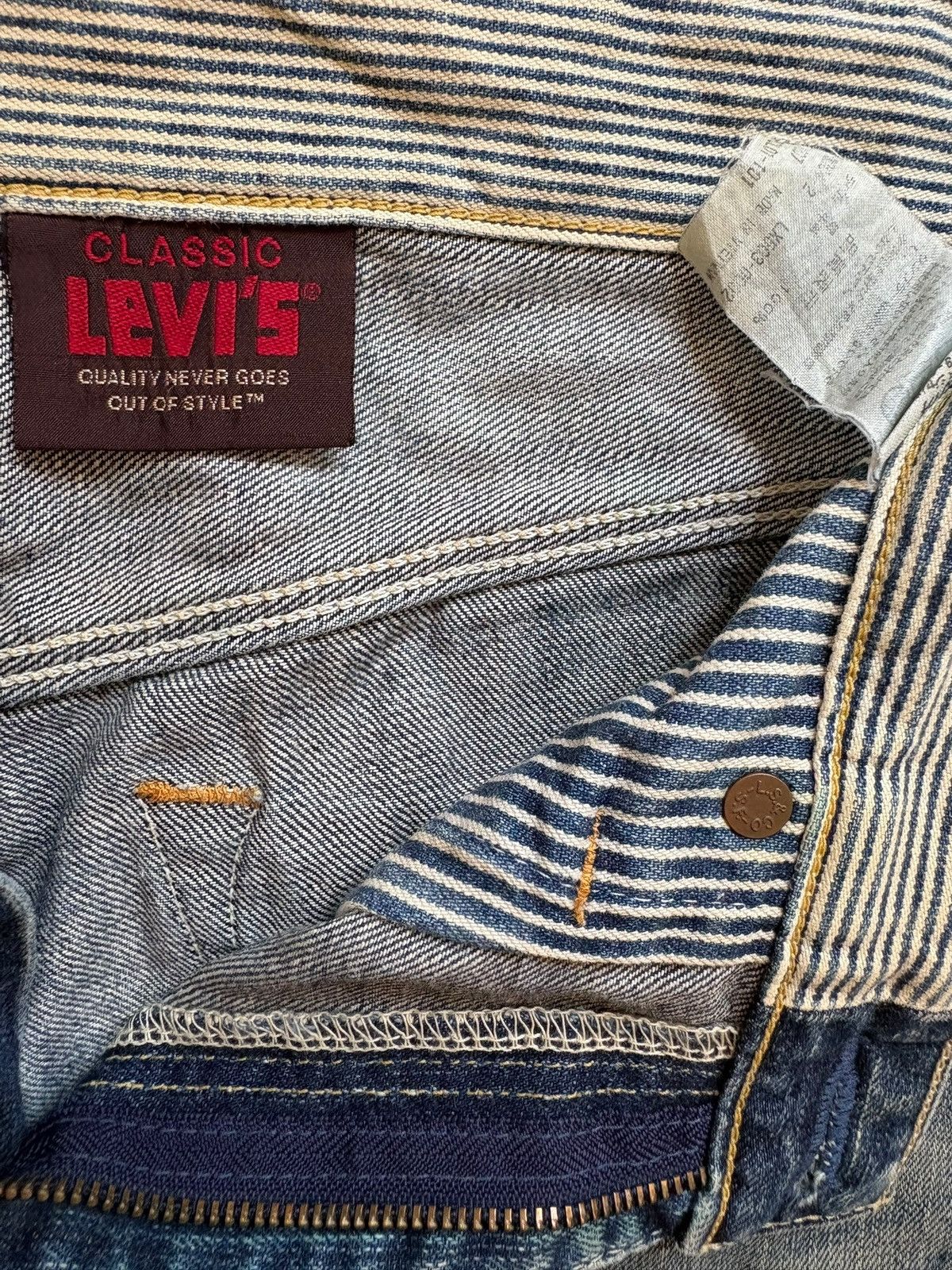 Levi's Vintage 90s Levis 503 Mud Wash Ripped Loose Baggy Jeans Size US 34 / EU 50 - 10 Thumbnail