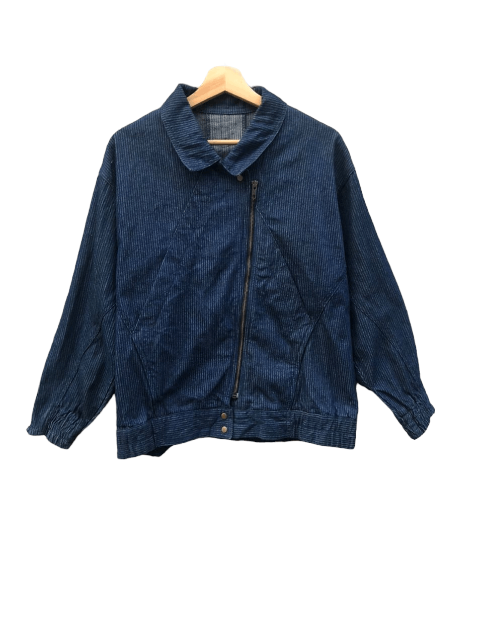 image of Denim Jacket x Kapital Japanese Hickory Denim Zipper Jacket Nice Design in Blue Denim (Size Medium)