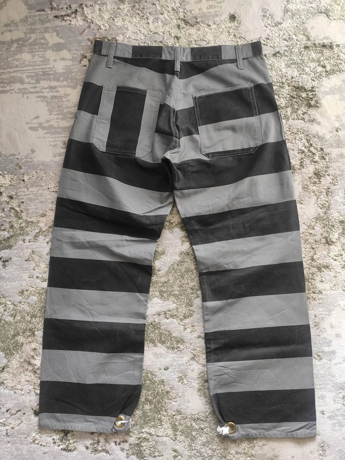 Japanese Brand 💥Biker Style💥Road Runner Prisoner Stripe Sturdy Pant F469 Size US 33 - 9 Thumbnail