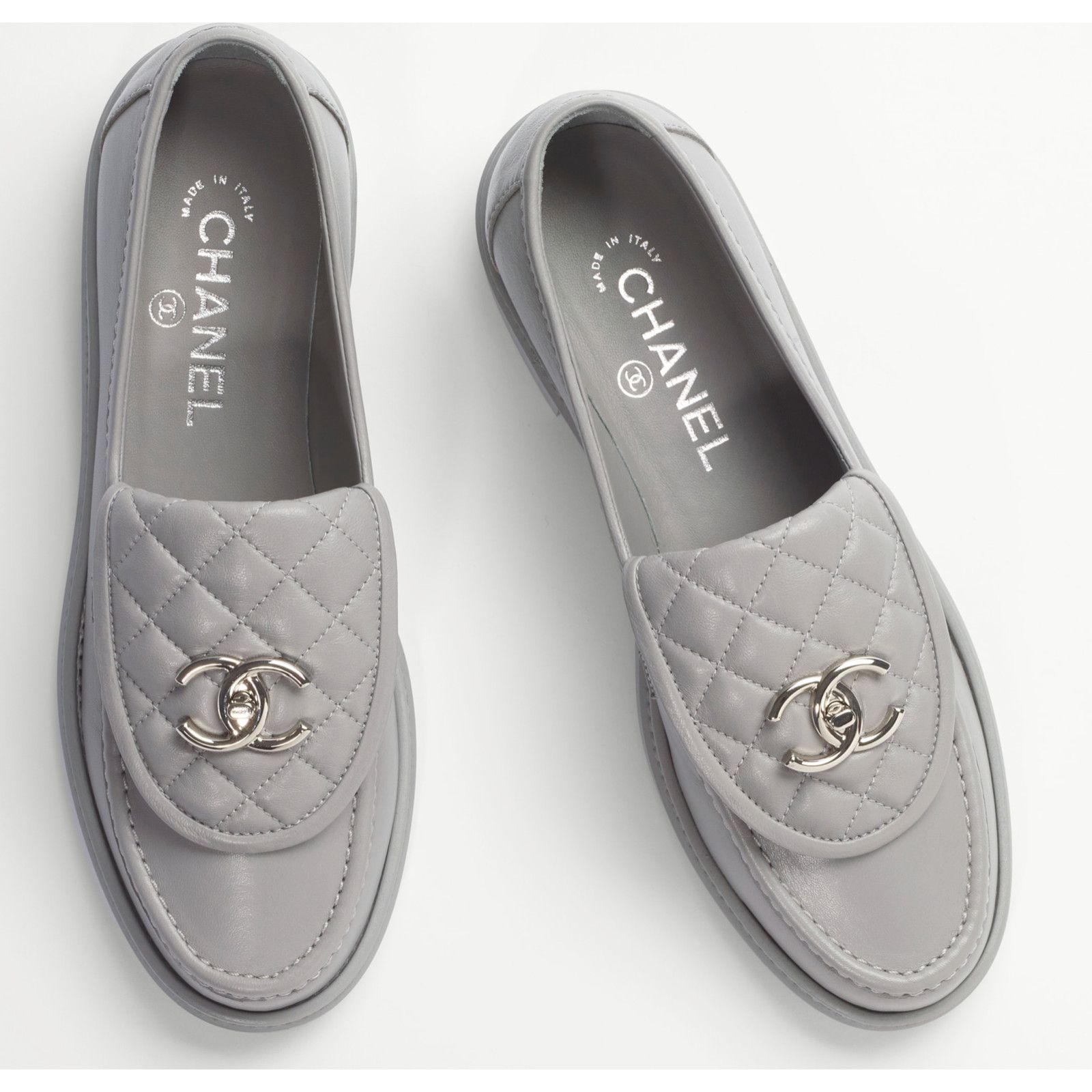 Chanel Chanel Turnlock CC Logo Silver Mule Slip Flat Loafer 39.5 Size US 9.5 / IT 39.5 - 1 Thumbnail