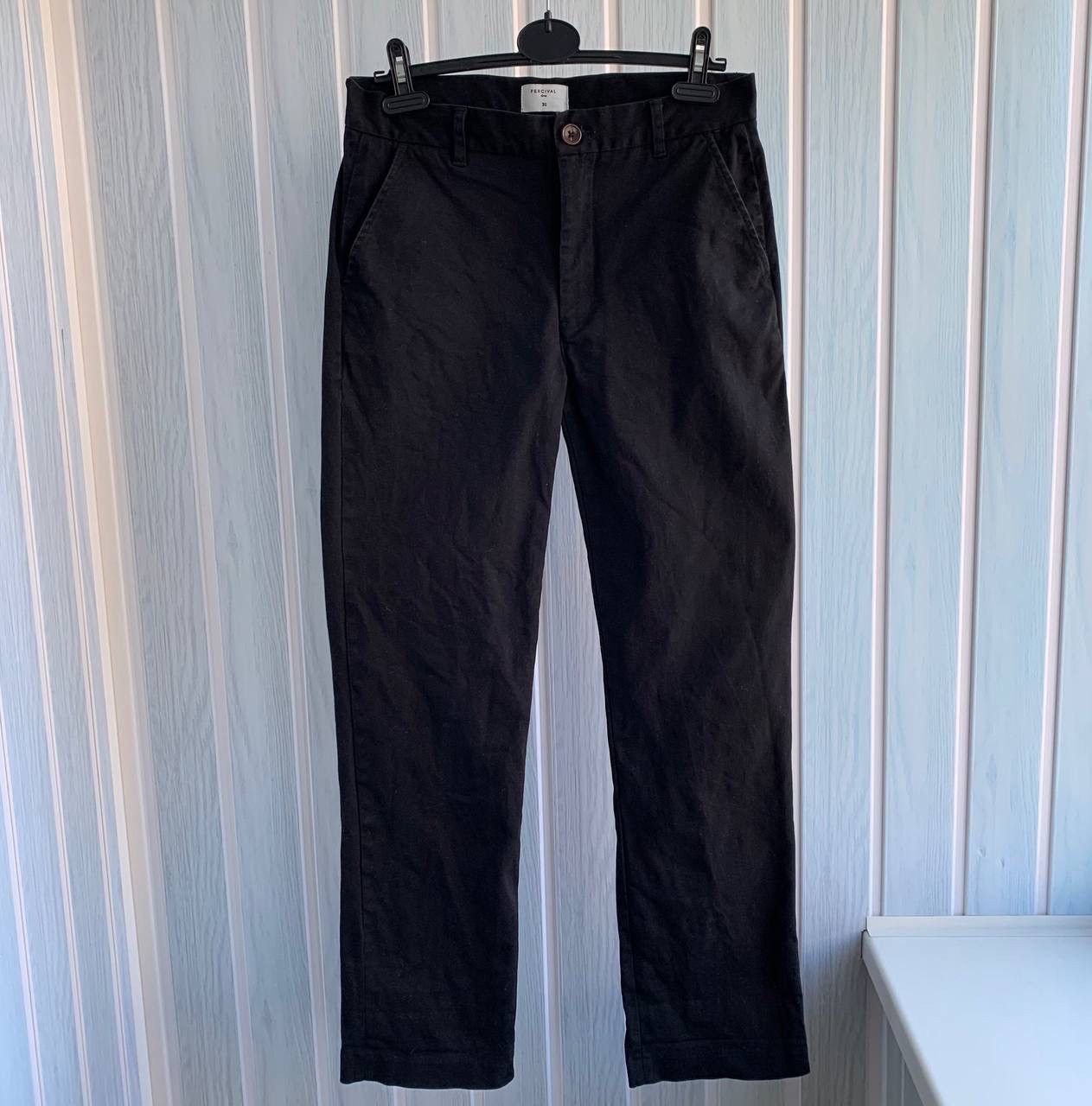 Percival × Vintage Percival Black Cotton &Elastane Pockets Button Trousers Size US 30 / EU 46 - 2 Thumbnail