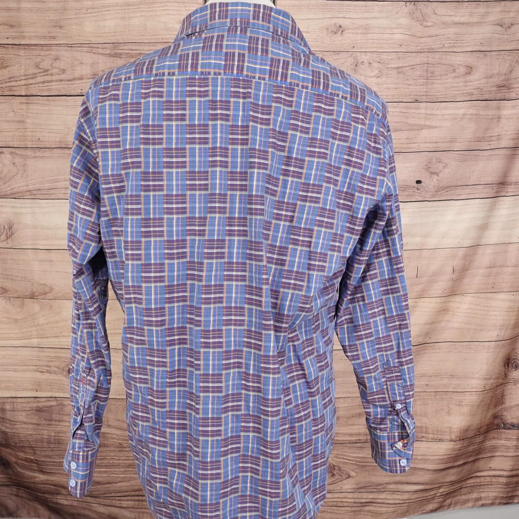 Robert Graham Robert Graham Button-Up Shirt Mens Large Blue Purple Plaid Long Sleeve Casual Size US L / EU 52-54 / 3 - 4 Thumbnail