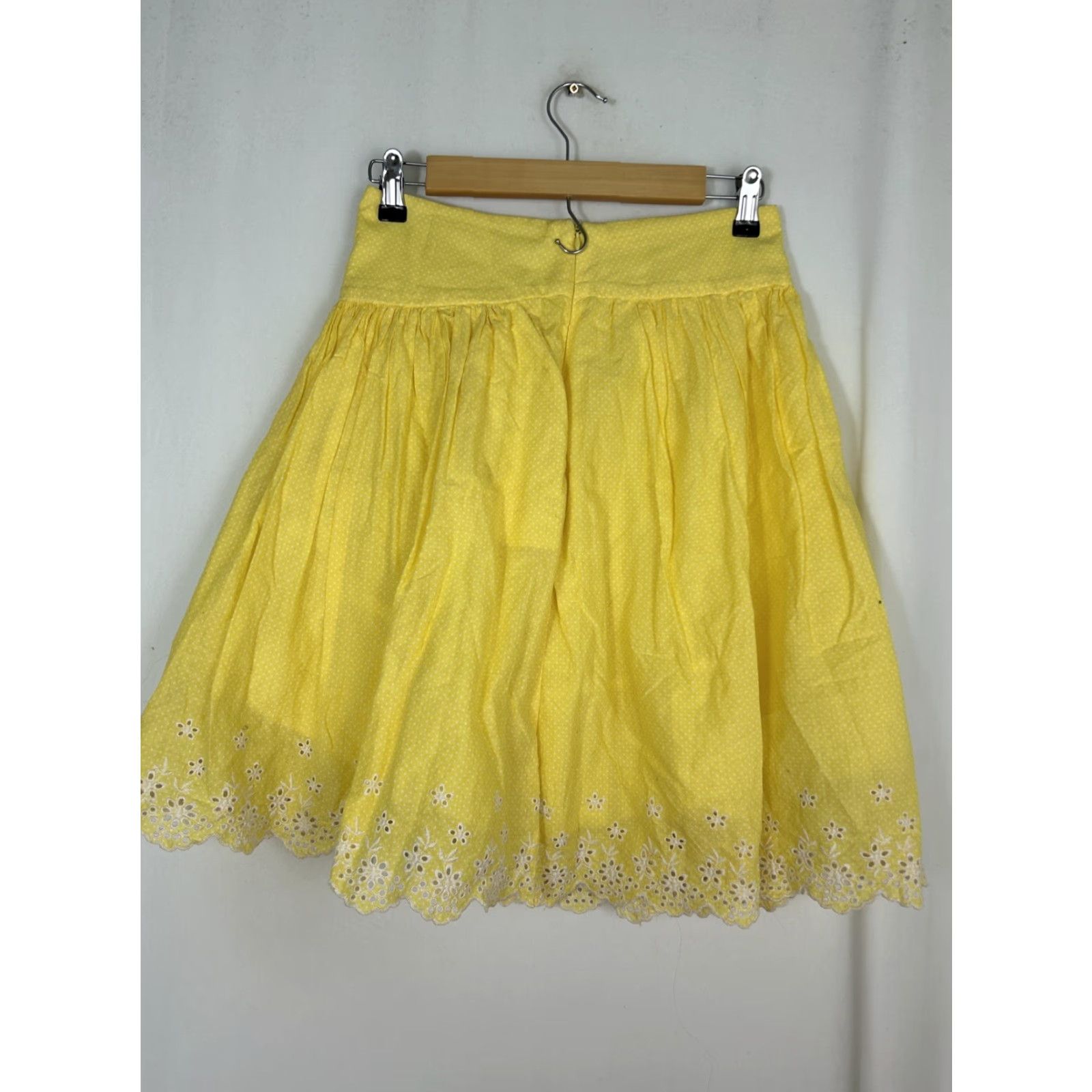 Vintage VINTAGE A Line Yellow Polka Dot Eye Lit Skirt Womens Small Size 28" / US 6 / IT 42 - 6 Thumbnail