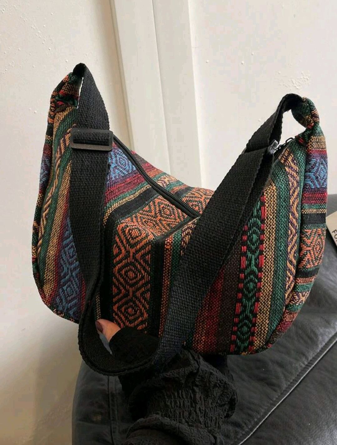 Japanese Brand Retro striped canvas shoulder bag bohemia style Size ONE SIZE - 2 Thumbnail